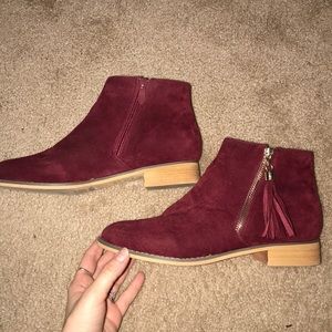 Maroon Ankle Boots Forever 21